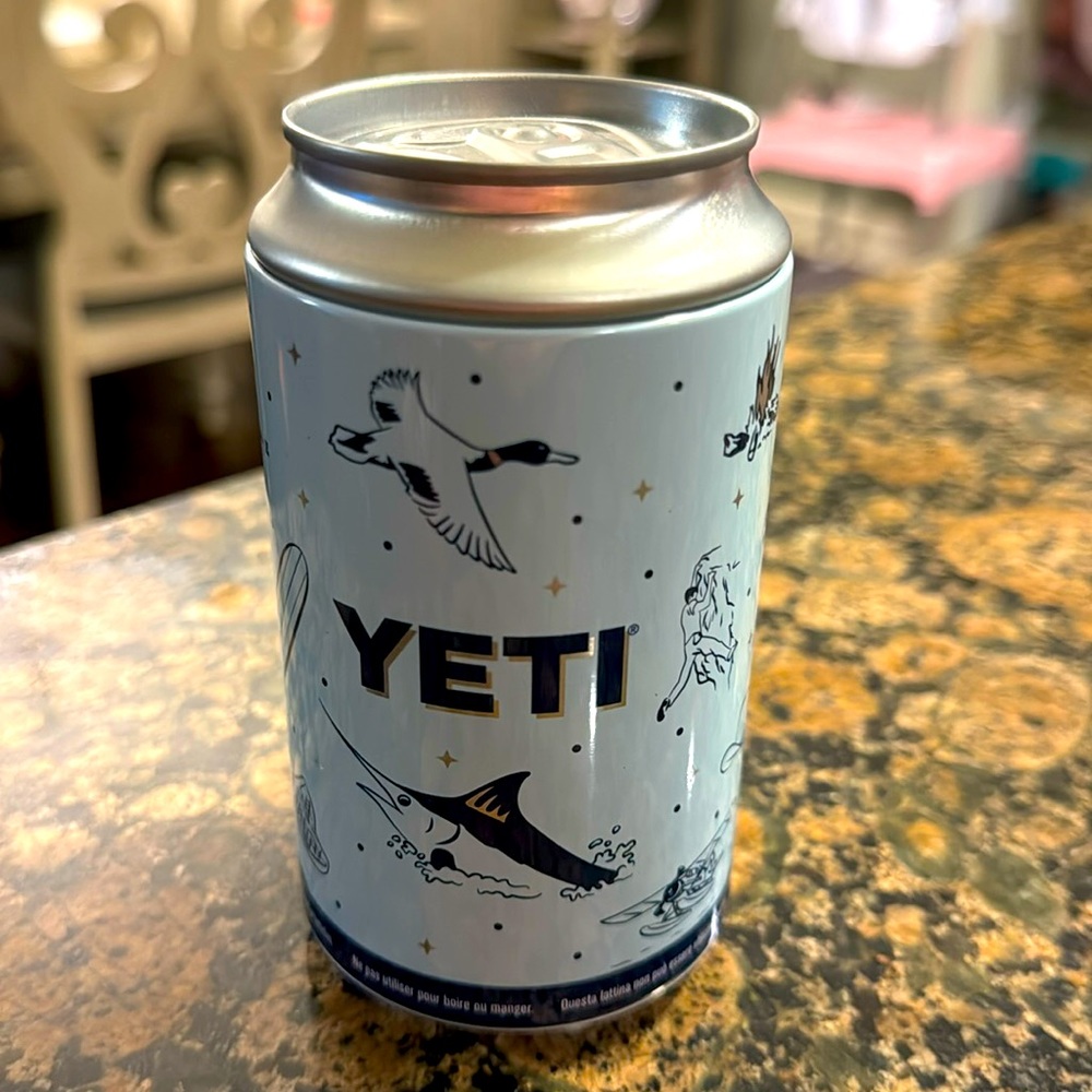 Yeti Brand Stash Can Storage Container Genuine Collectable Blue Outdoors Theme 